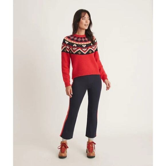 Marine Layer Archive Jordan Ponte Pant Straight Leg Navy Red White Stripe NWT 0 - Picture 2 of 9